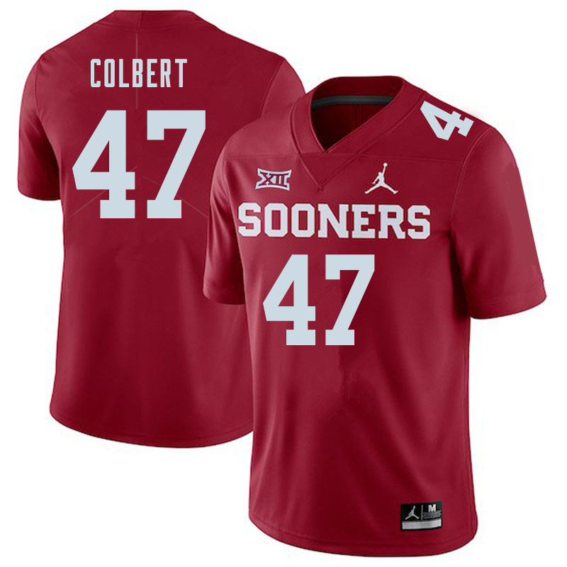 Jordan Brand Men #47 Asa Colbert Oklahoma Sooners College Football Jerseys Sale-Crimson